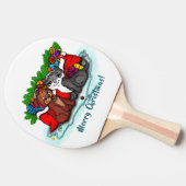 Kitty and Puppy , Happy XMas Tischtennis Schläger (Seitenansicht)