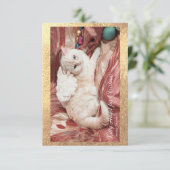 Kitty Angel for Christmas Dankeskarte (Stehend Vorderseite)