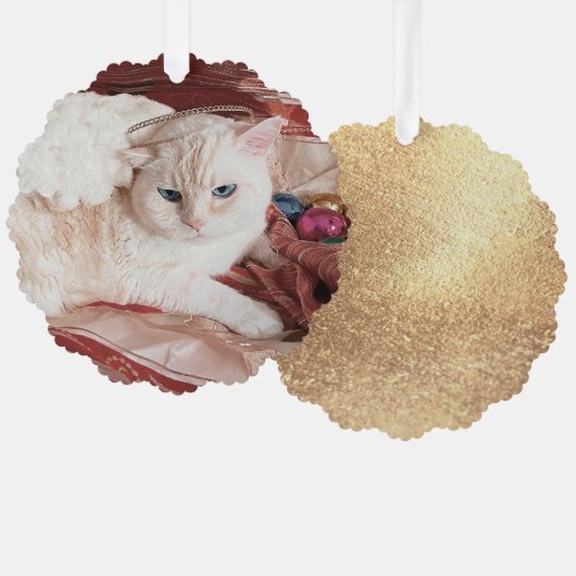 Kitty Angel for Christmas Ornament Karte (Vorderseite/Rückseite)