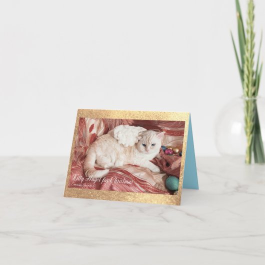 Kitty Angel zu Weihnachten Dankeskarte (Vorderseite)