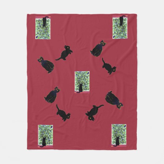Kitty Ansammlung Niedlich Black Cats Fleecedecke (Vorderseite)