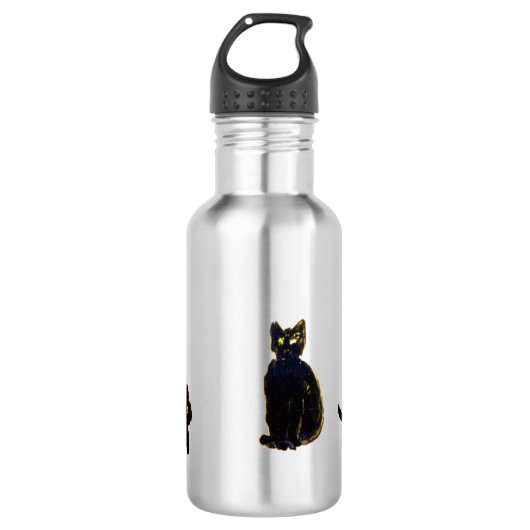 Kitty Art Niedlich Black Cats Edelstahlflasche (Vorderseite)