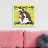 Kitty auf Karierter Leinwand (Insitu (Wohnzimmer))