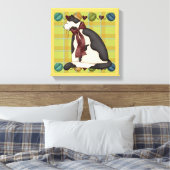 Kitty auf Karierter Leinwand (Insitu (Schlafzimmer))