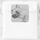Kitty 'Baby' Quadratischer Aufkleber (Tasche)