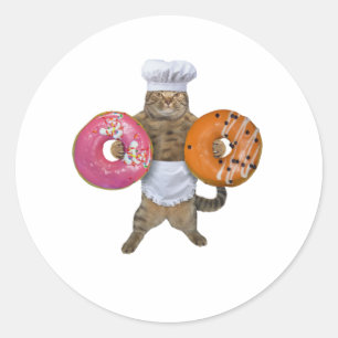 Kitty Baker, der seine Donuts fleht Runder Aufkleber