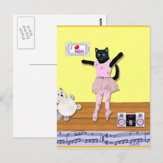 Kitty Ballet Postkarten (Vorne/Hinten)