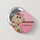 Kitty-Bart-NamensAbzeichen-Geburtstags-Knopf Button (Vorne & Hinten)
