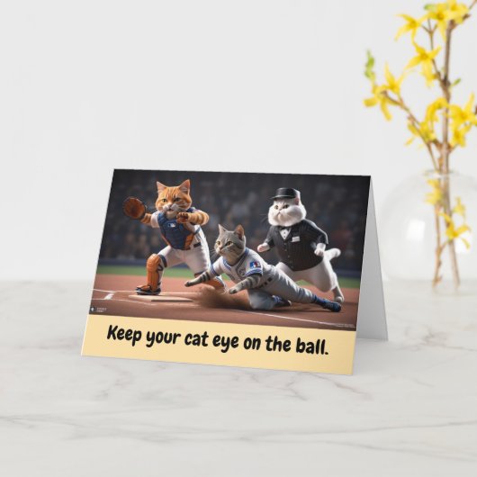 Kitty Baseball Karte (Gelbe Blume)