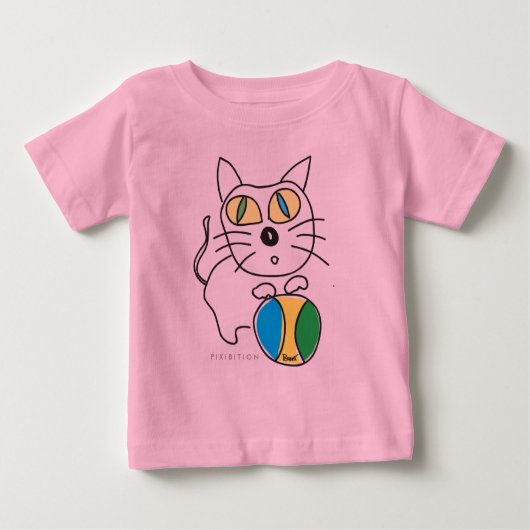 Kitty Beach Ball Säugling Long Sleeve Baby T-shirt (Vorderseite)