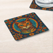 Kitty Beet Design Rechteckiger Pappuntersetzer (angewinkelt)