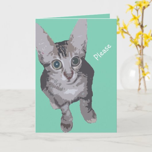 Kitty Big Eyes wird gut Karte (Gelbe Blume)