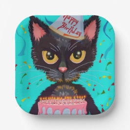 Kitty Birthday Celebration Party Plate Pappteller