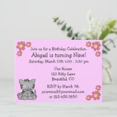 Kitty Birthday Einladung für Mädchen (Stehend Vorderseite)