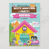 Kitty Birthday Invitation / Girl Kitten Party Einladung (Vorderseite)