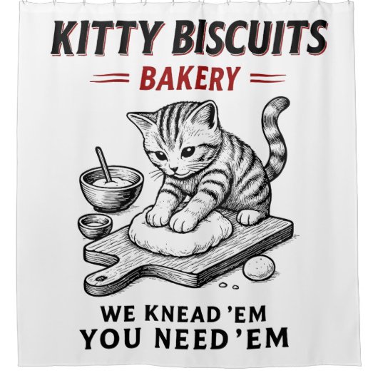 Kitty Biscuits Bäckerei Duschvorhang (Vorderseite)