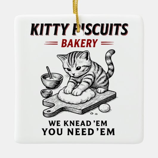 Kitty Biscuits Bäckerei Keramikornament (Vorderseite)