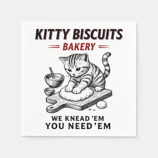 Kitty Biscuits Bäckerei Serviette (Vorderseite)