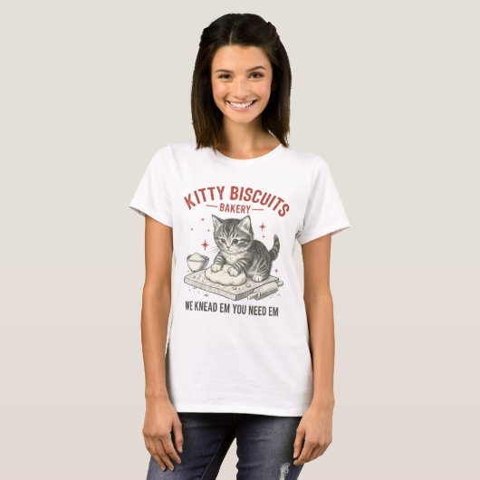Kitty Biscuits Bakery | Funny Cat Baking Pun T-Shirt (Vorne ganz)