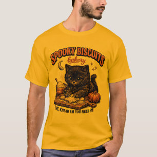 Kitty Biscuits Gruselige Jahreszeit Schwarze Kat T-Shirt