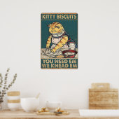 Kitty Biscuits Sie brauchen wir knetet Katzenretro Poster (Küche)