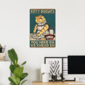 Kitty Biscuits Sie brauchen wir knetet Katzenretro Poster (Heimbüro)