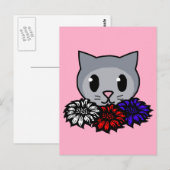 Kitty & Blume für Kinder Postkarte (Vorne/Hinten)