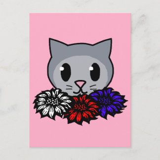 Kitty & Blume für Kinder Postkarte
