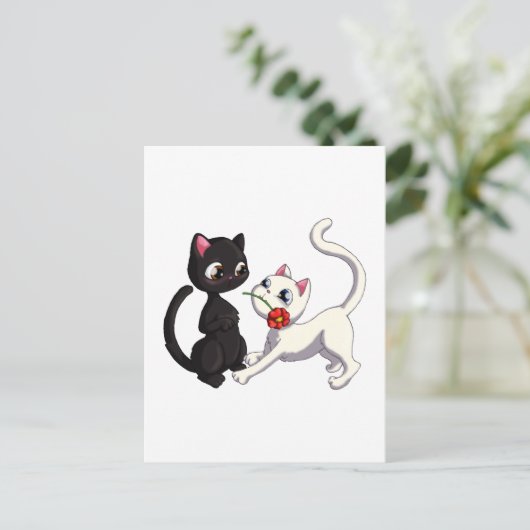 Kitty-Blume Postkarte (Stehend Vorderseite)