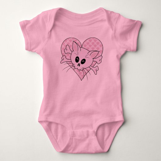 Kitty Bones Baby Strampler (Vorderseite)