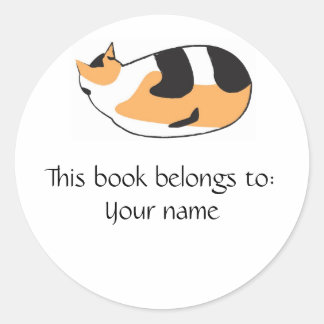 Kitty Book Label Runder Aufkleber