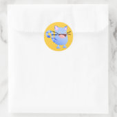 Kitty Bounce Blue Runder Aufkleber (Tasche)