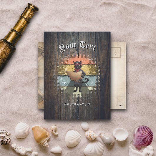 Kitty Buccaneers Sunset Quest Feiertagspostkarte