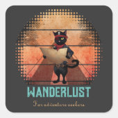 Kitty Buccaneers Sunset Quest Quadratischer Aufkleber (Vorderseite)