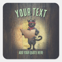Kitty Buccaneers Sunset Quest Square Sticker