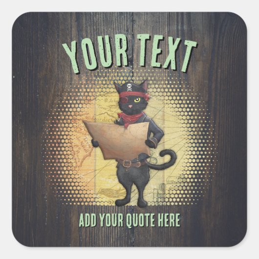 Kitty Buccaneers Sunset Quest Square Sticker (Vorderseite)