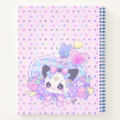 Kitty bunny - faikei, kawaii niedlich, pastellrosa notizblock (Rückseite)