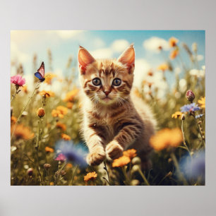 *~* Kitty Butterfly Blume 5:4 Kätzchen AP68 Poster
