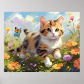 *~* Kitty Calico Blume 5:4 Kitten Cat AP68 Poster (Vorne)