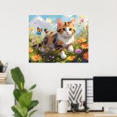 *~* Kitty Calico Blume 5:4 Kitten Cat AP68 Poster (Heimbüro)