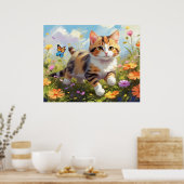 *~* Kitty Calico Blume 5:4 Kitten Cat AP68 Poster (Küche)