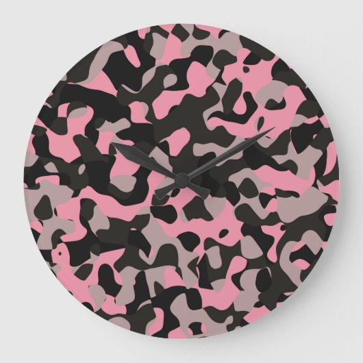 Kitty Camouflage Große Wanduhr (Vorderseite)