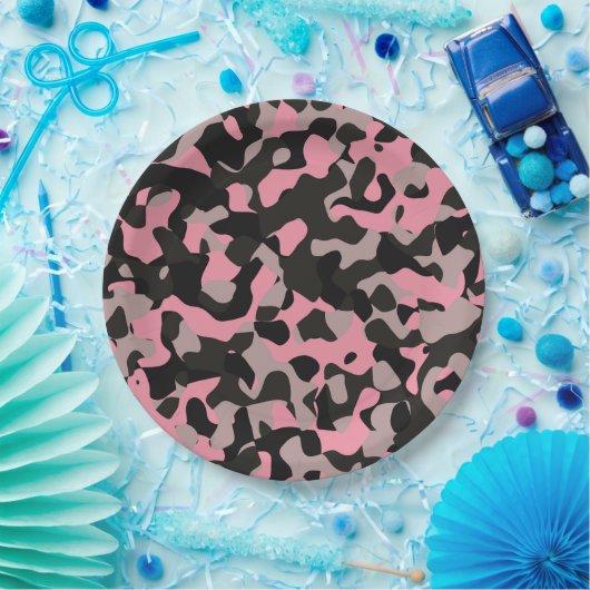 Kitty Camouflage Pappteller (Party)