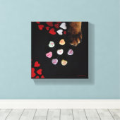 Kitty Candy Hearts 8"x8" Wrapped Canvas Leinwanddruck (Insitu (Holzboden))