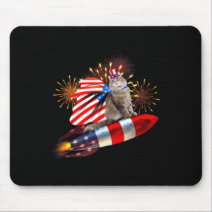 Kitty Cat 4. Juli Rakete mit Fireworks US sa Pa Mousepad