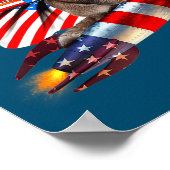 Kitty Cat 4. Juli Rocket mit Fireworks USA Poster (Ecke)