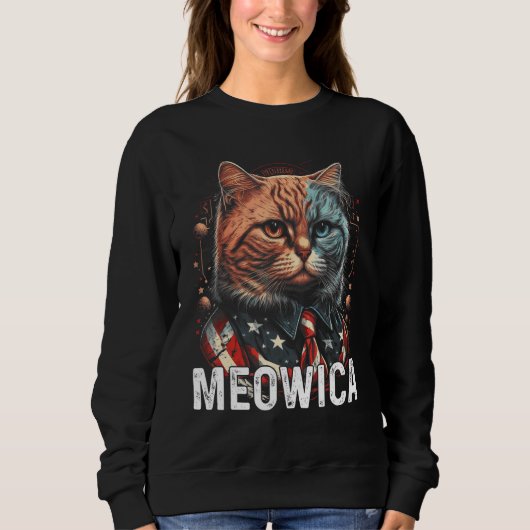 Kitty Cat 4th Of July Meowica USA Patriotic Indepe Sweatshirt (Vorderseite)
