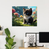 *~* Kitty Cat 5:4 Feline Kitten Black Tuxedo Poster (Heimbüro)