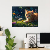 *~* Kitty Cat 5:4 Feline Kitten Blume Poster (Heimbüro)
