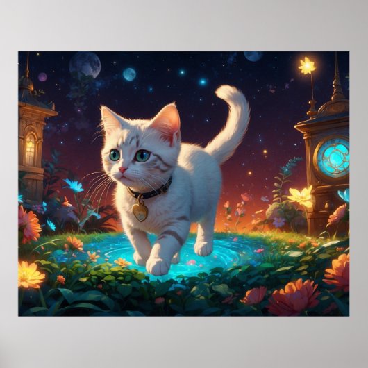 *~* Kitty Cat 5:4 Feline Kitten Celestie Fantasy Poster (Vorne)